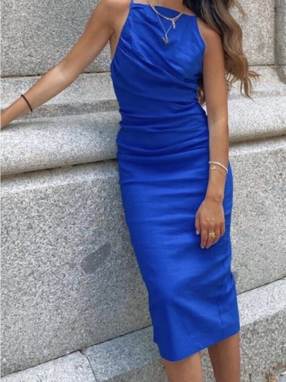 Zara Royal Blue Midi Dress